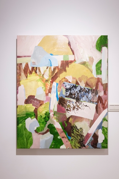 「在靠近的過程－許懿婷個展」作品：《邊界試探＃08》，壓克力、畫布，80×100 cm，2021